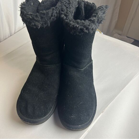 Kookaburra by UGG black leather fleece lined boots size 9 - Picture 3 of 6